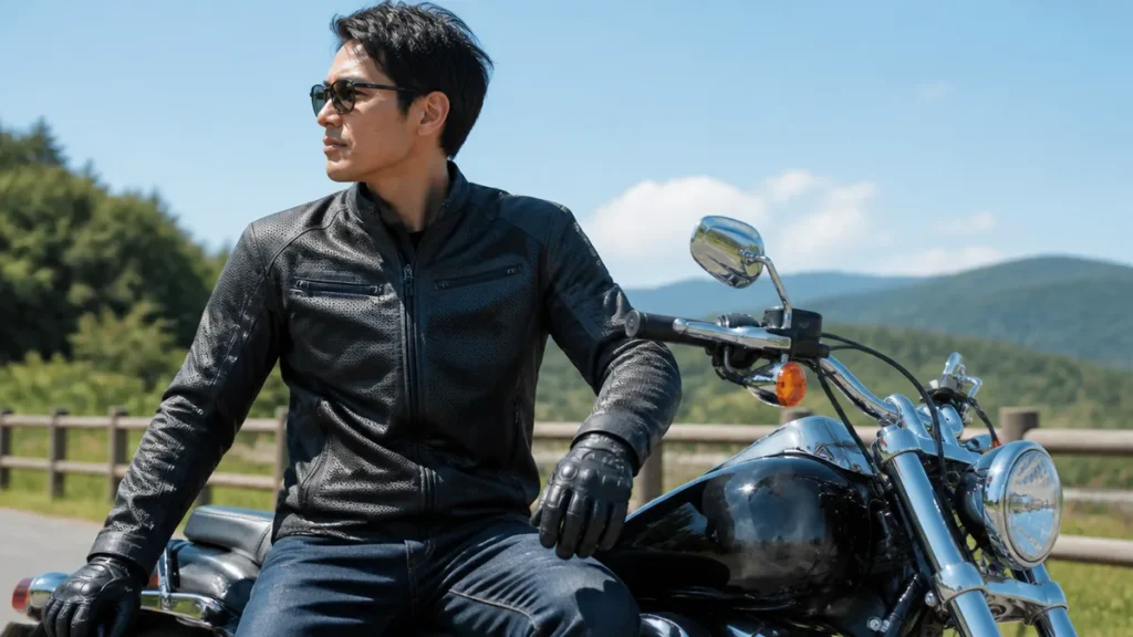 夏のアメリカンバイク服装で失敗しない選び方｜涼しいメッシュ5アイテムと暑さ対策のアイキャッチ画像
