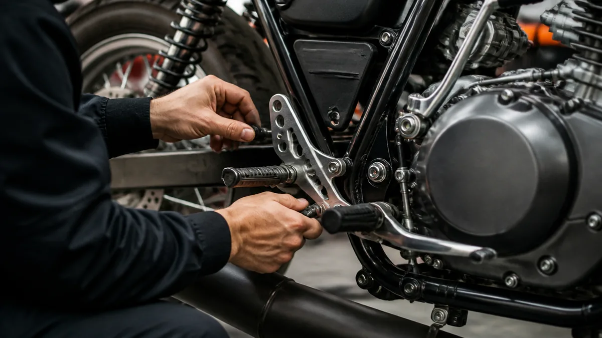 装着後のSR400ポジション調整とセッティングのコツの解説画像