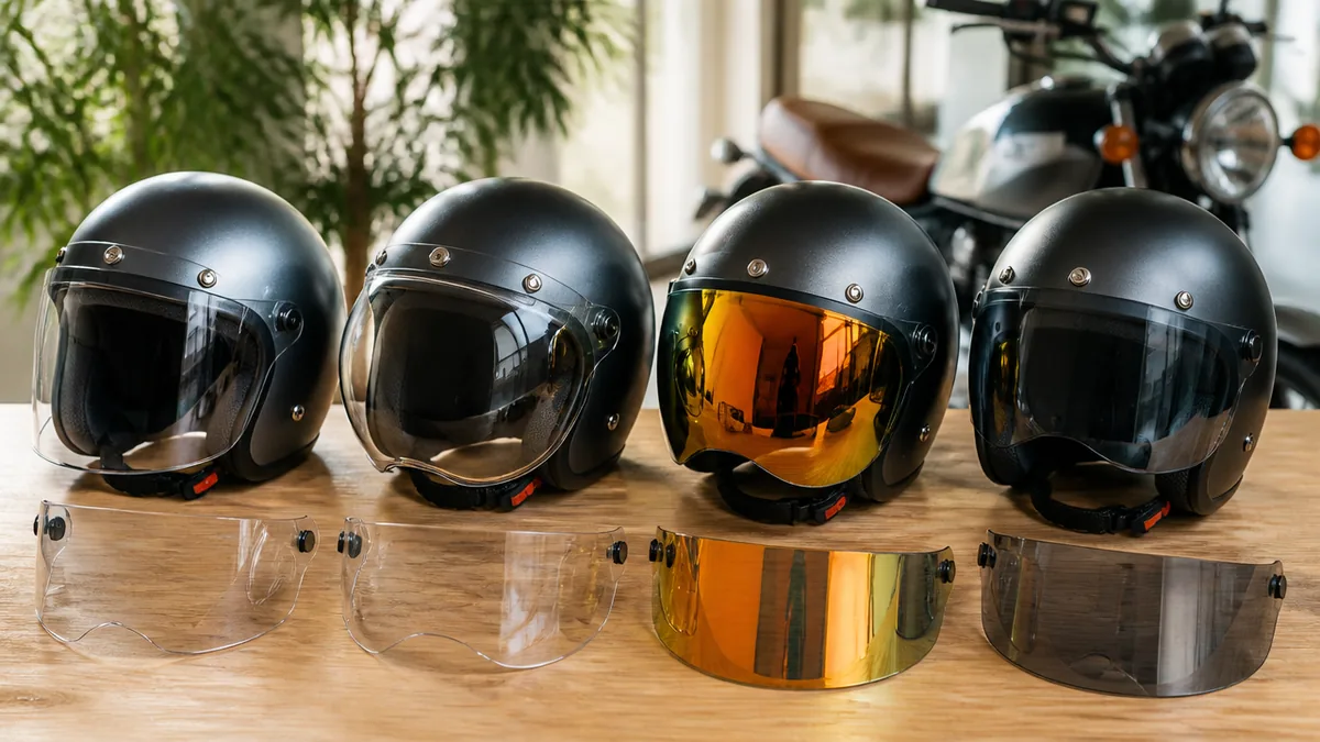 ジェットヘルメットのシールドは4種類｜形状の違いを知れば選び方が変わるの解説画像