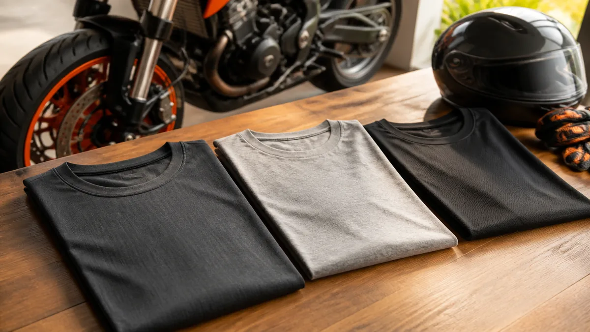 バイクtシャツの素材比較｜綿・ポリエステル・混紡の違いの解説画像