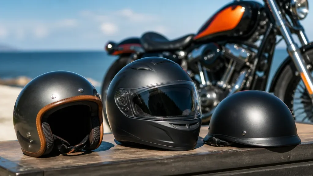 アメリカンバイクに似合うヘルメットの選び方｜3タイプの安全性・重量比較と失敗しないコツのアイキャッチ画像