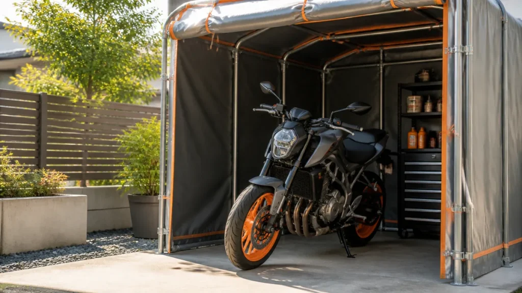 バイクガレージ自作格安プラン5選｜3万円台から作れるDIY手順と失敗しない基礎の作り方のアイキャッチ画像