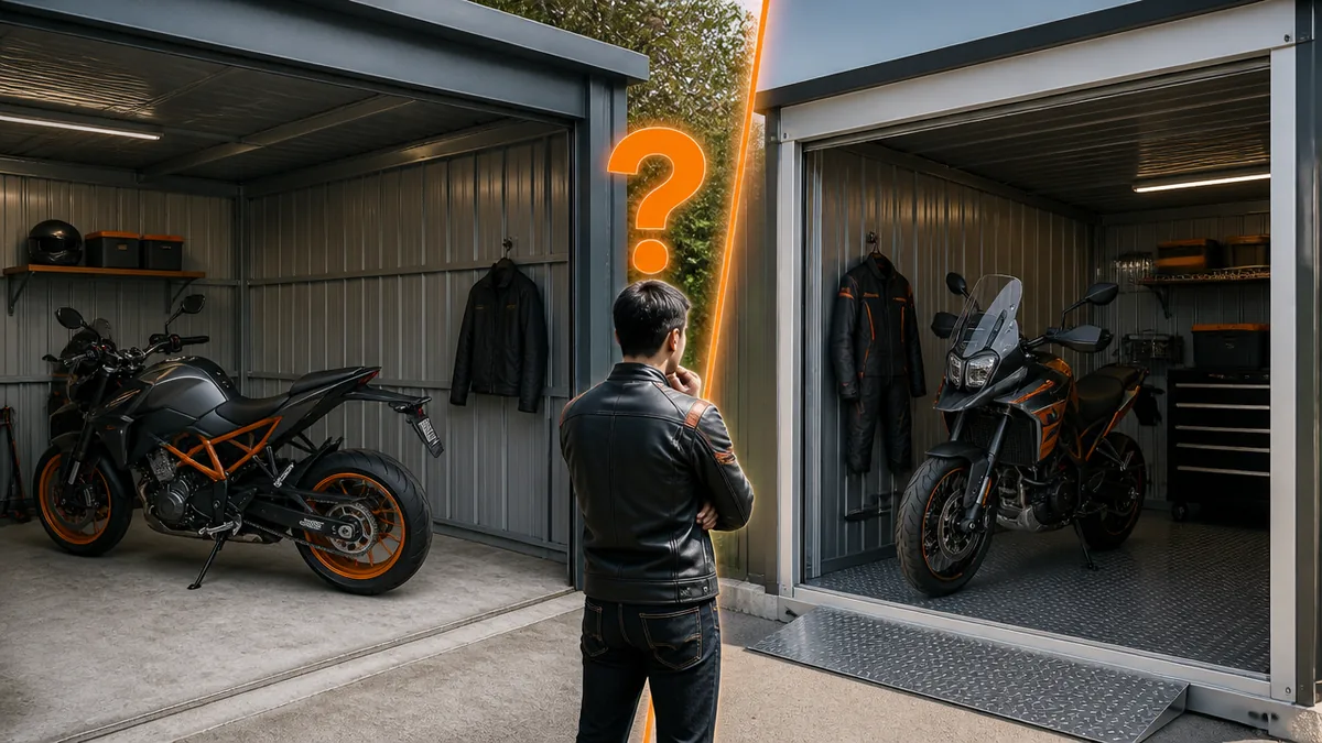 土間タイプと床付タイプ、バイク乗りにはどっちが正解？の解説画像