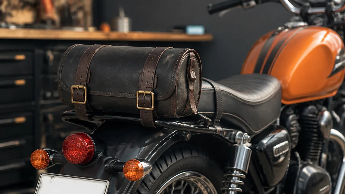 バイク用シートバッグをレトロに見せる取り付けのコツの解説画像