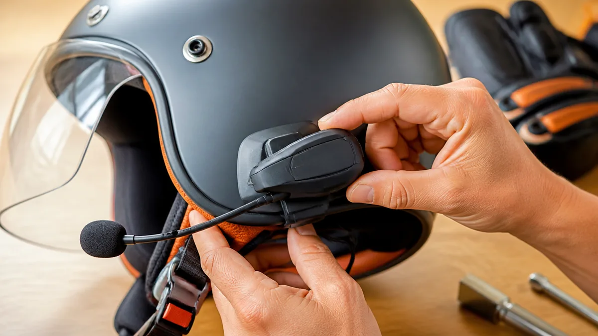 ジェットヘルメットへのインカム取り付け手順|5ステップで完了の解説画像
