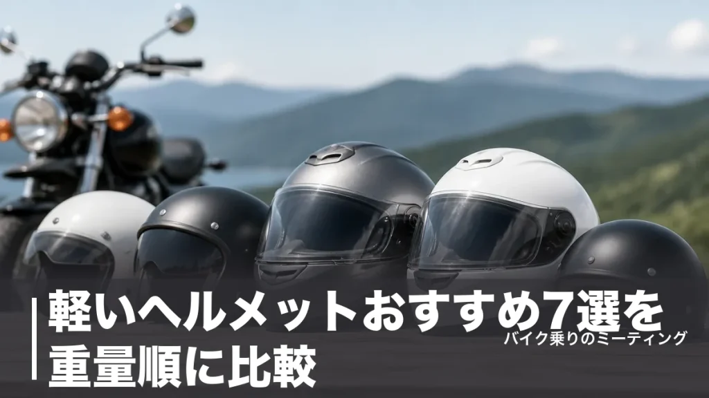 軽いヘルメットおすすめ7選を重量順に比較｜900g台から選ぶ疲れないフルフェイス・ジェットのアイキャッチ画像