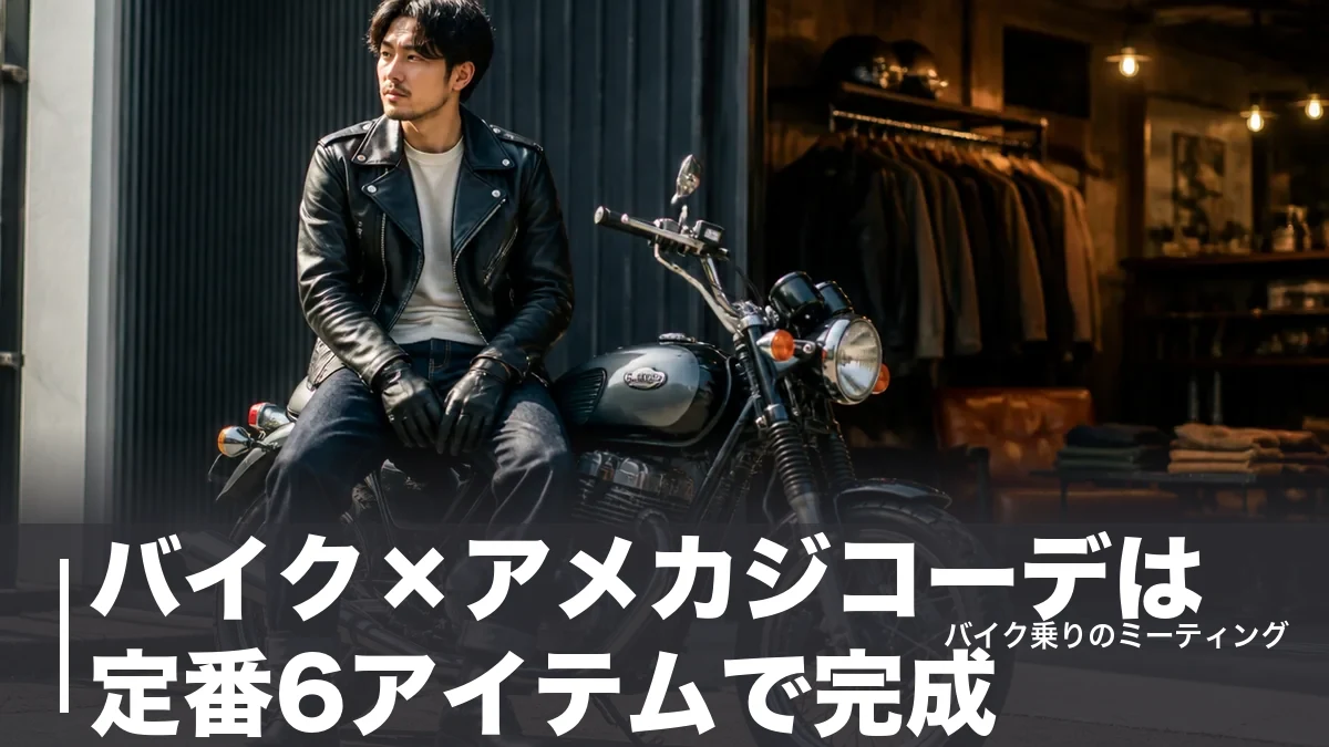 バイク×アメカジコーデは定番6アイテムで完成|ライダー視点の価格と着こなし術のアイキャッチ画像