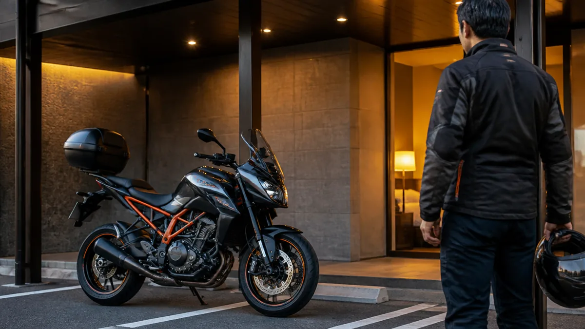 屋根付き駐輪でバイクを守る｜ライダー歓迎ホテルの探し方の解説画像