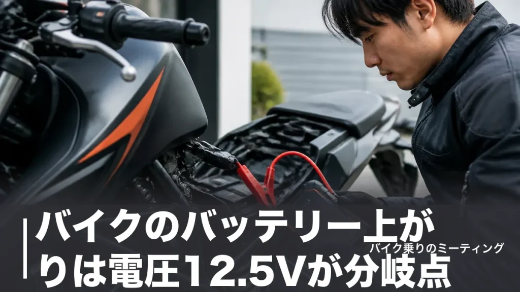 バイクのバッテリー上がりは電圧12.5Vが分岐点｜原因5つと復旧4手段を費用順に比較のアイキャッチ画像