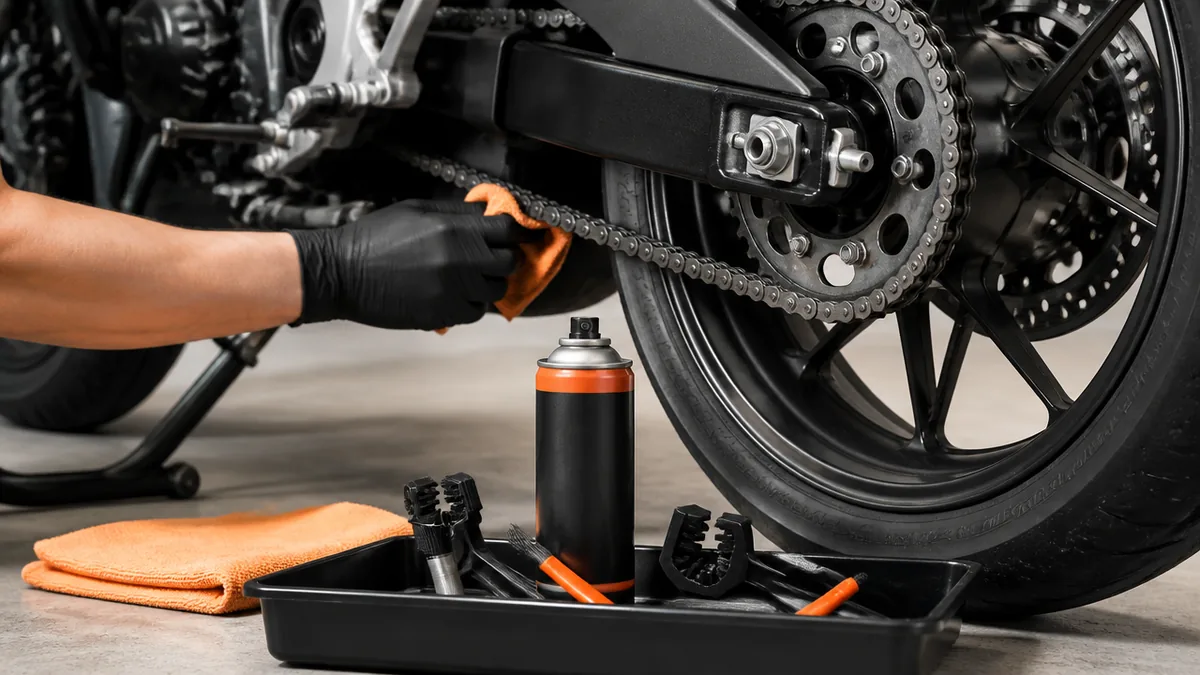 バイクのチェーン清掃を手順どおりに終わらせるの解説画像