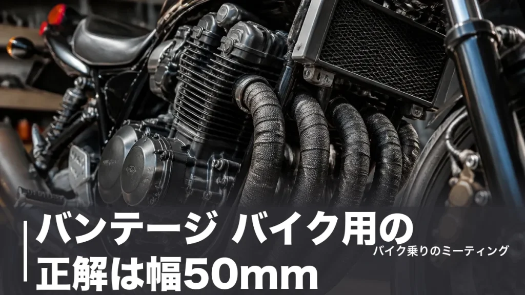バンテージ バイク用の正解は幅50mm｜錆びさせない巻き方と6,820円の定番ラップを比較のアイキャッチ画像