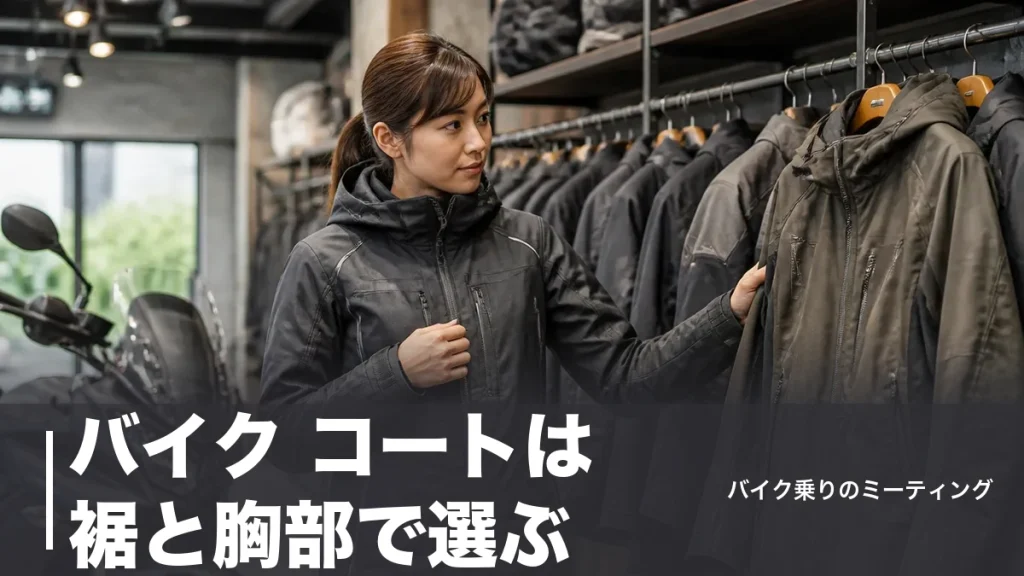 バイク コートは裾と胸部で選ぶ｜CE規格プロテクター付き3着を27,500円から比較のアイキャッチ画像