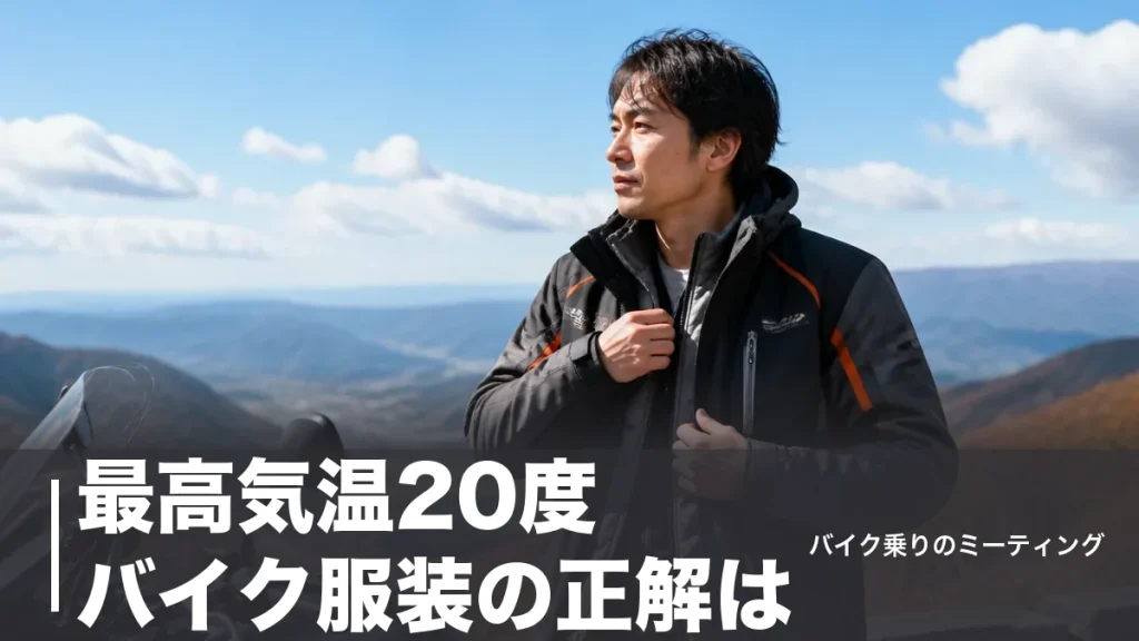 最高気温20度 バイク服装の正解は？朝晩10℃差に備える3層レイヤリング術のアイキャッチ画像